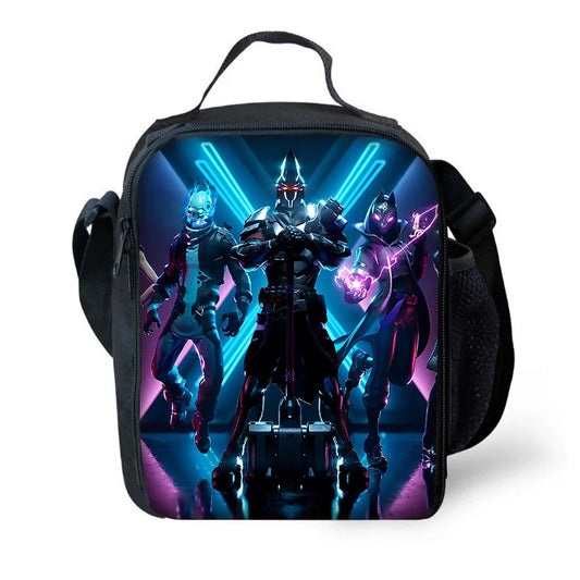 Hot Game F-FortniteS Child Insulated Large Capacity Bag for Boy Girl Student Outdoor Picnic Resuable Thermal Cooler Lunch Box