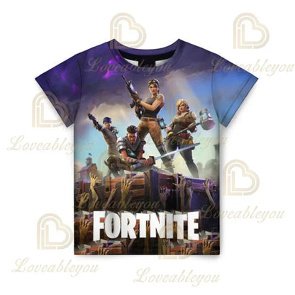 T-shirt Battle Royale 3D Fortnite da uomo e donna, ragazzi e ragazze, top cartoon Victory, abbigliamento teen, bambini, eroe del gioco, magliette e top