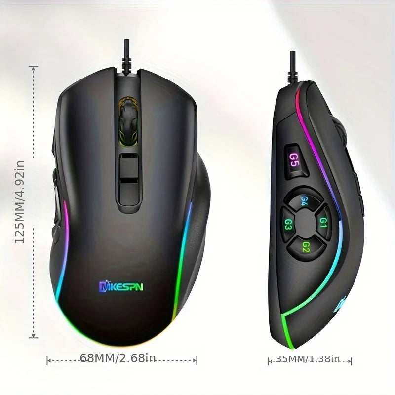 10 key macro programming custom RGB game wired mouse laptop desktop computer wired mouse external