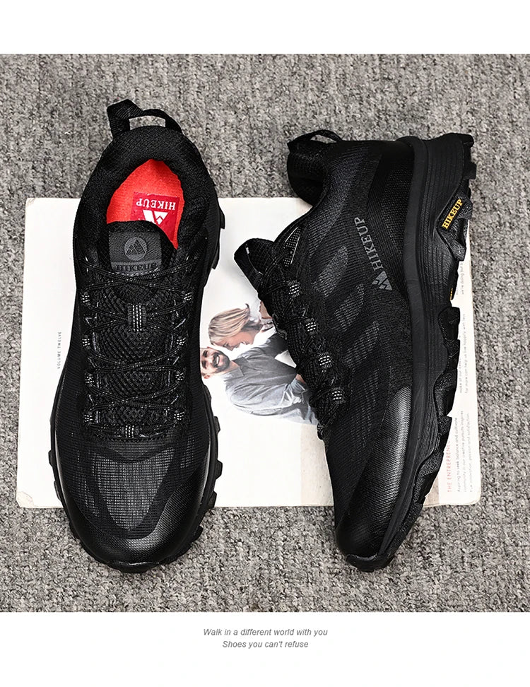 HIKEUP Outdoor Running Shoes Men Women Anti-skid Hiking Camping Sports Trail Male Safety Footwear Comfort Trekking Sneakers