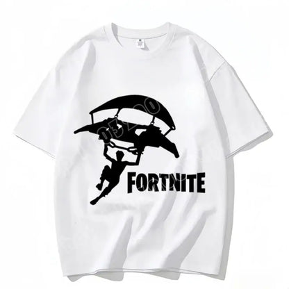 Fortnite Rundhals-T-Shirt für Erwachsene, unisex, Gaming-Dance-Mode, neu, aus reiner Baumwolle, kurzärmeliges Oberteil, perfekt für Freizeit und Urlaub