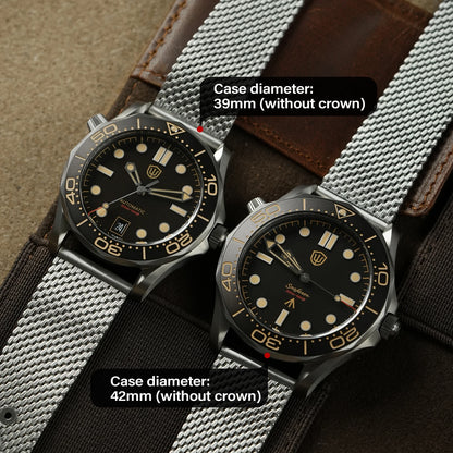 Watchdives WD007 V2 39mm Titanium Dive Watch PT5000 Automatic Movement Luminous 200m Waterproof Domed Bubble Sapphire Watches
