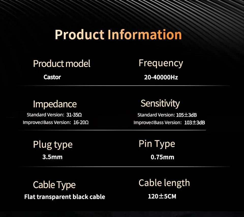 KZ Castor Wired Earbuds Improved Bass HiFi Earphone 2 Dynamic High-end Tunable Balanced Armature In-ear Headphone w/ Accessories