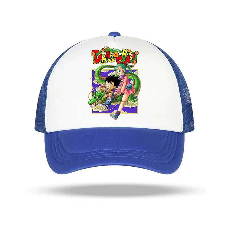 Cappellino con visiera Dragon Ball per ragazzo con stampa anime di Goku - Cappellini per bambini e adulti - Cappellini estivi traspiranti - Cappellini alla moda in stile cartone animato - Abbinabili ai costumi - Di tendenza