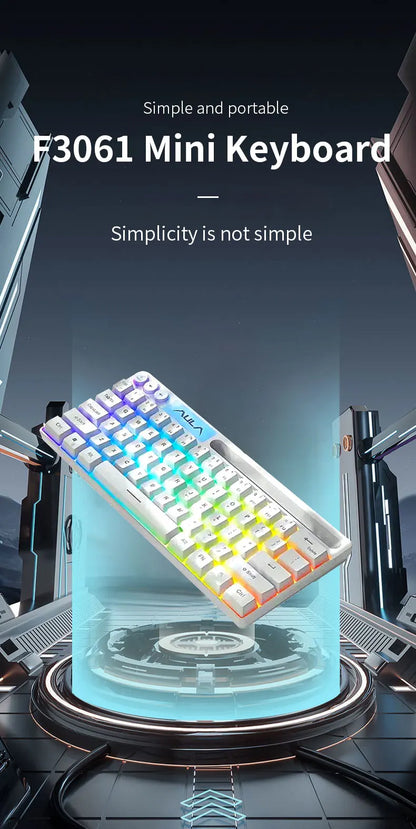 AULA F3061 Mechanical Touch Feel Keyboard 61 Keys Wired Mini Keyboard RGB Backlight Keyboard Desktop  Laptop Game Keyboard