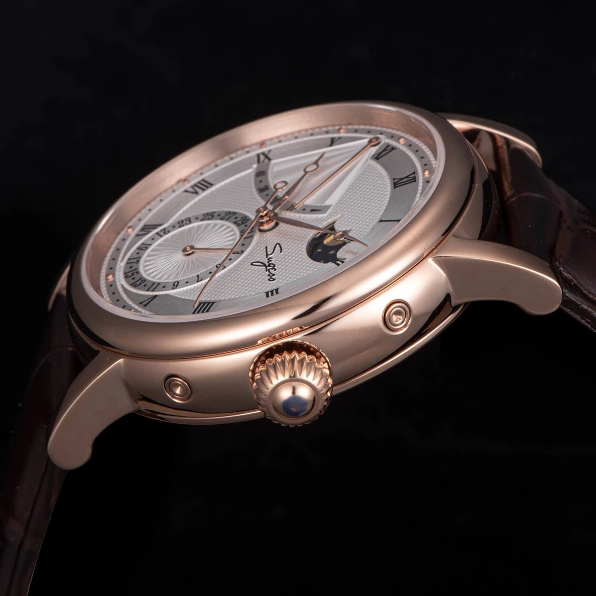 2023 Sugess Watch of Men Automatic Mechanical Moon-Phase Wristwatches Power Reserved  Sapphire WaterResistant Tianjin Movement