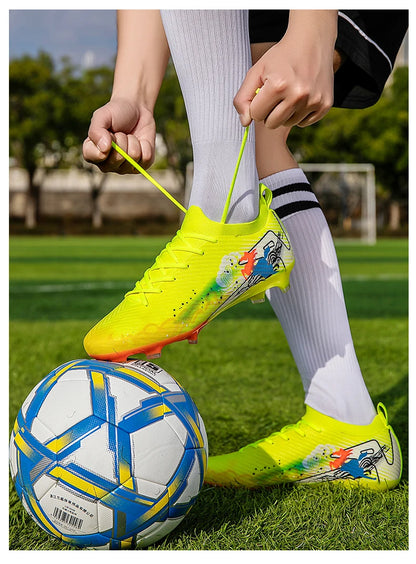 Nouvelles chaussures de football pour hommes, chaussures d'entraînement, chaussures de football à crampons longs, crampons de football ultralégers FG antidérapants pour l'extérieur, livraison directe