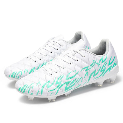 Chaussures de football FG AG pour adultes, tige légère en PU synthétique, crampons antidérapants pour terrain en herbe naturelle et artificielle en plein air