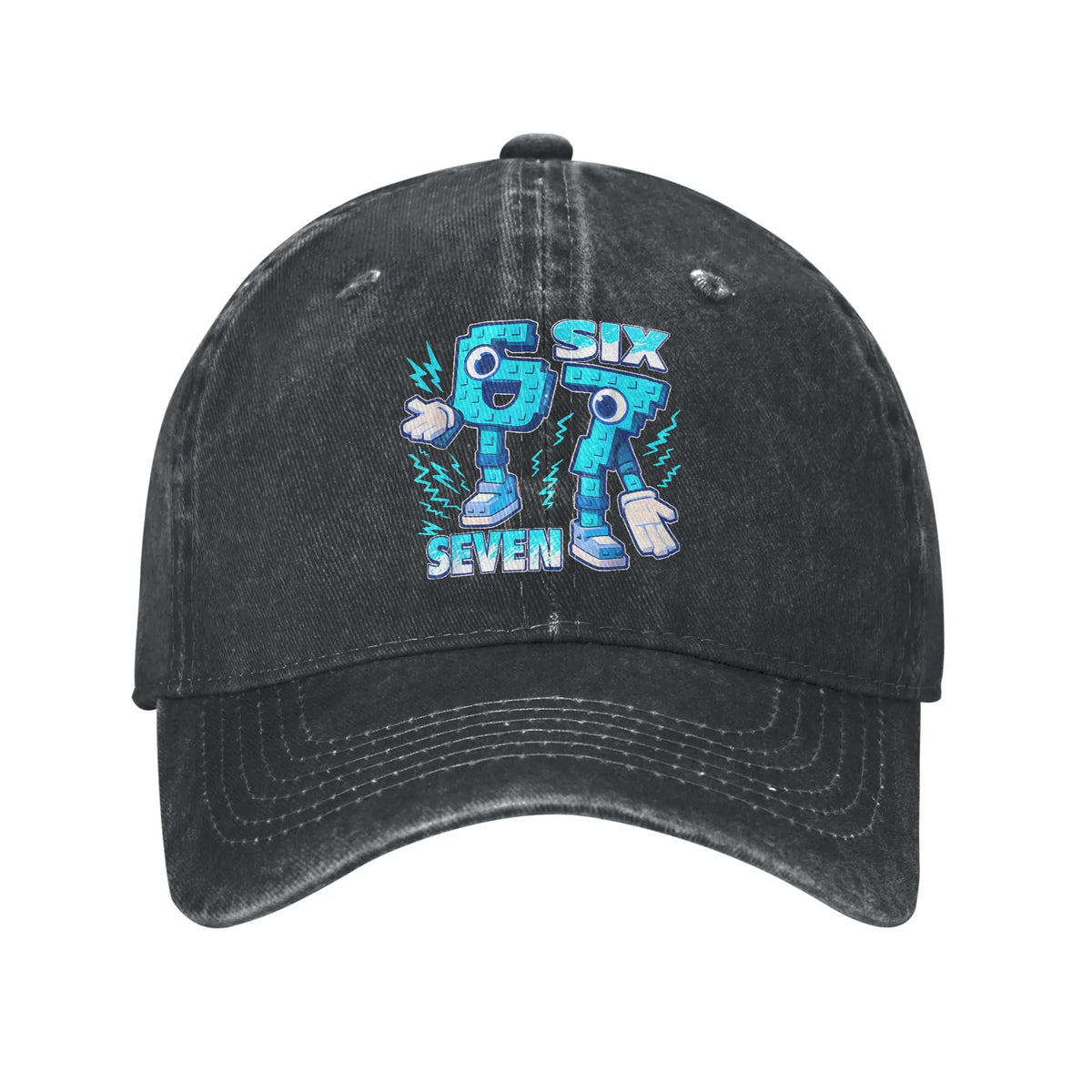 Funny Meme 67 Six Seven 6 7 Italian Brainrot Baseball Cap Sun Outdoor Sports Washed Trucker Hat Male Classic Design Baseball Cap