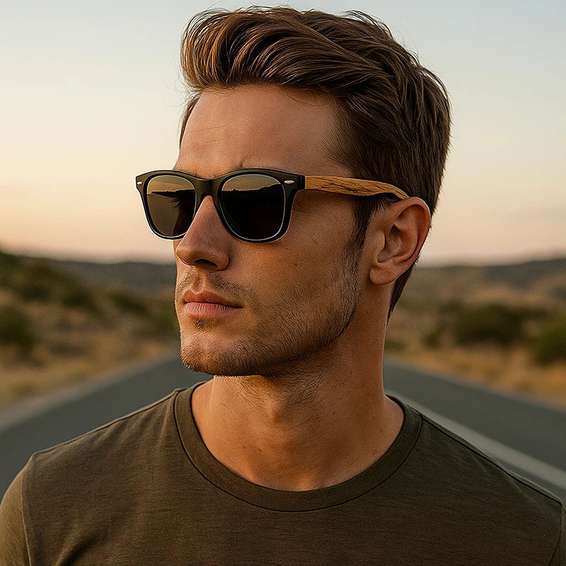 JUNCTURE Fashion Bamboo Wood Vintage Square Sunglasses Men Women Luxury Brand Designer Sun Glasses Wooden Driving UV400 Eyewear