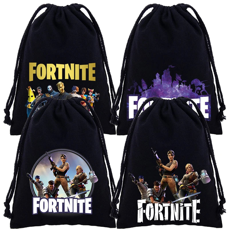 Fortnites Boys Girls Drawstring Bags Cartoon Anime Printed Large Capacity Storage Bags Tote Bag Handbag New Cute Birthday Gifts