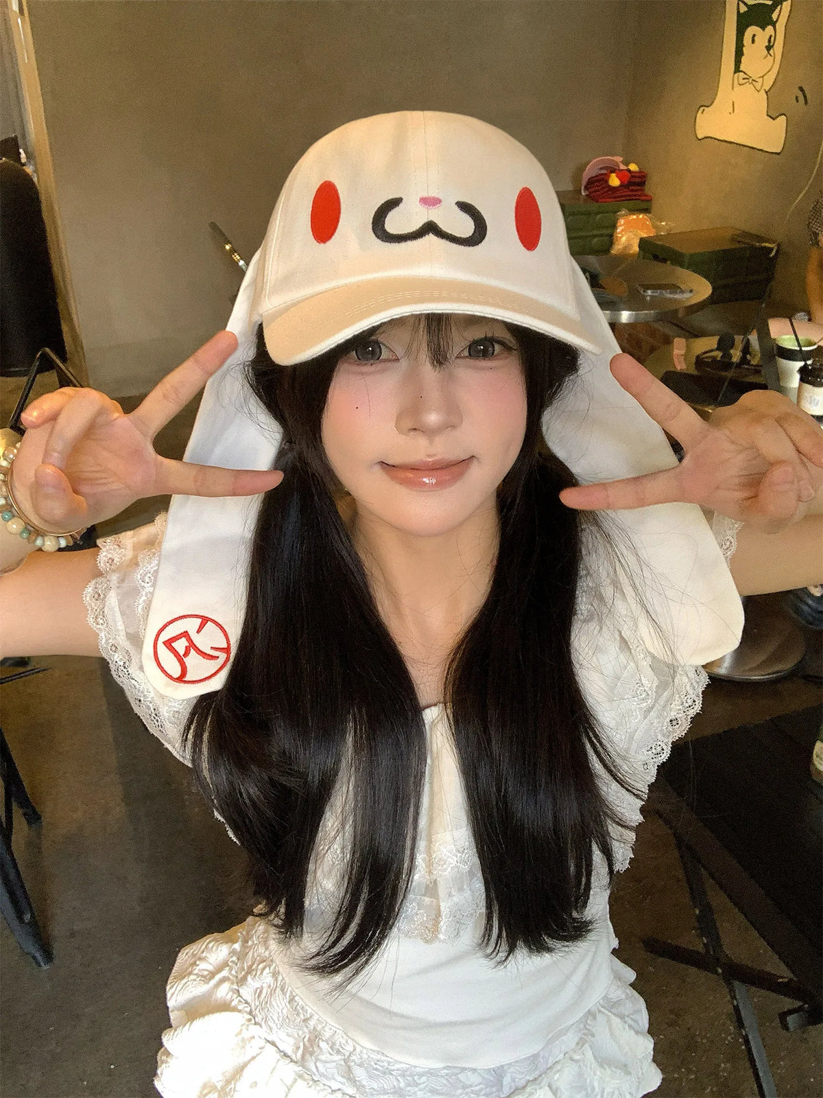2025 NEW CUTE Long Rabbit Ear Hat Y2K Style Denim Blue Baseball Cap Fashion Hip-Pop Cap Couple Birthday Gifts