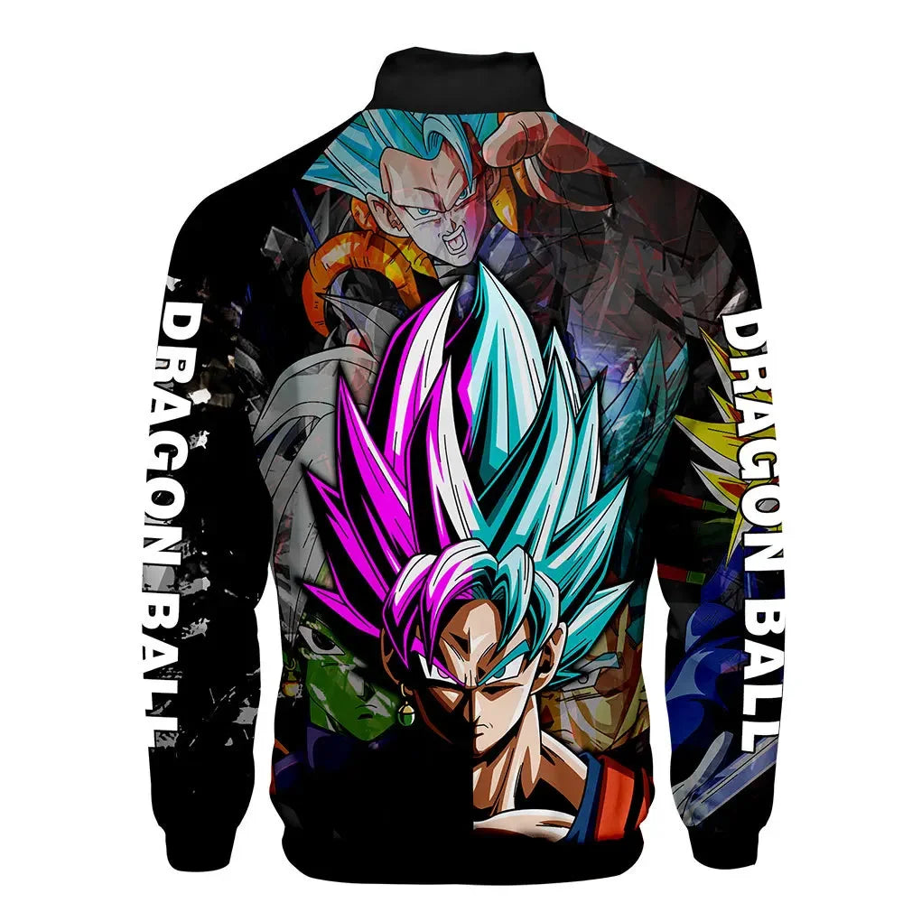 New Fashion Dragon Ball Print Stand Collar Zipper Hoodie Men Women Zipper Hoodies Jackets Long Sleeve Sport Hip Hop Sweatshirts
