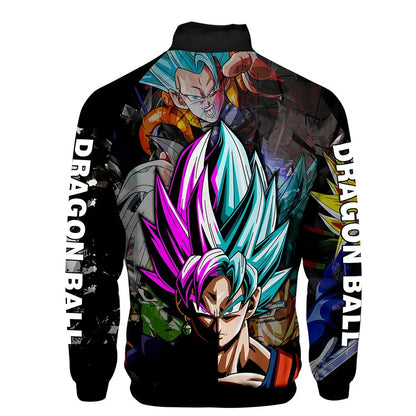 New Fashion Dragon Ball Print Stand Collar Zipper Hoodie Men Women Zipper Hoodies Jackets Long Sleeve Sport Hip Hop Sweatshirts