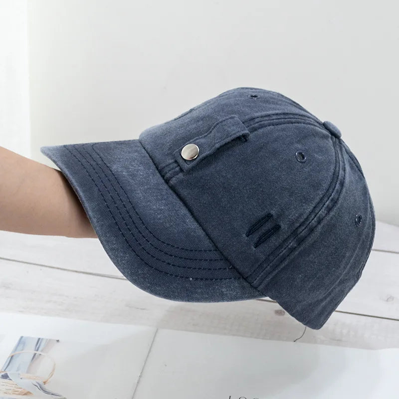 New Cat Ears Sunglasses Baseball Cap Y2K Cotton Washed Pilot Snapback Caps Gorras Women And Men Outdoor Sunshade Sun Hats Unisex