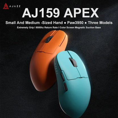 Ajazz AJ159 PRO/APEX Gaming Mouse 8000Hz Rebound Rate Paw3950 Color Screen Magnetic Stand AJ159P Office & Gaming