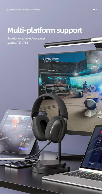 SMAILWOLF L80 Bluetooth wireless 2.4g three-mode gaming headset laptop home thin and light sports headset with microphone