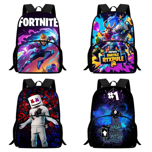 Класическа детска раница Fortnites за момчета и момичета, ученическа чанта, подарък за рожден ден, голям капацитет, за училище и къмпинг, издръжлива раница