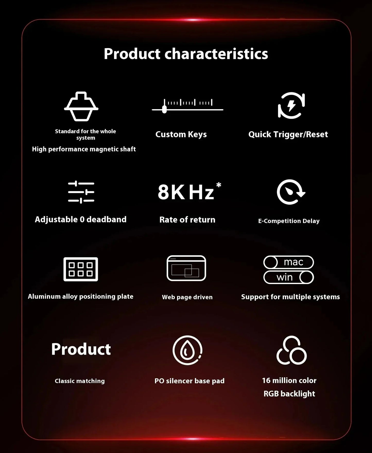 MADLIONS MAD 60/68HE Gaming Magnetic Switch Keyboard Wired Key Web Drive Custom 8K 61/68 Return RT Adjustable Keystroke Hot Swap