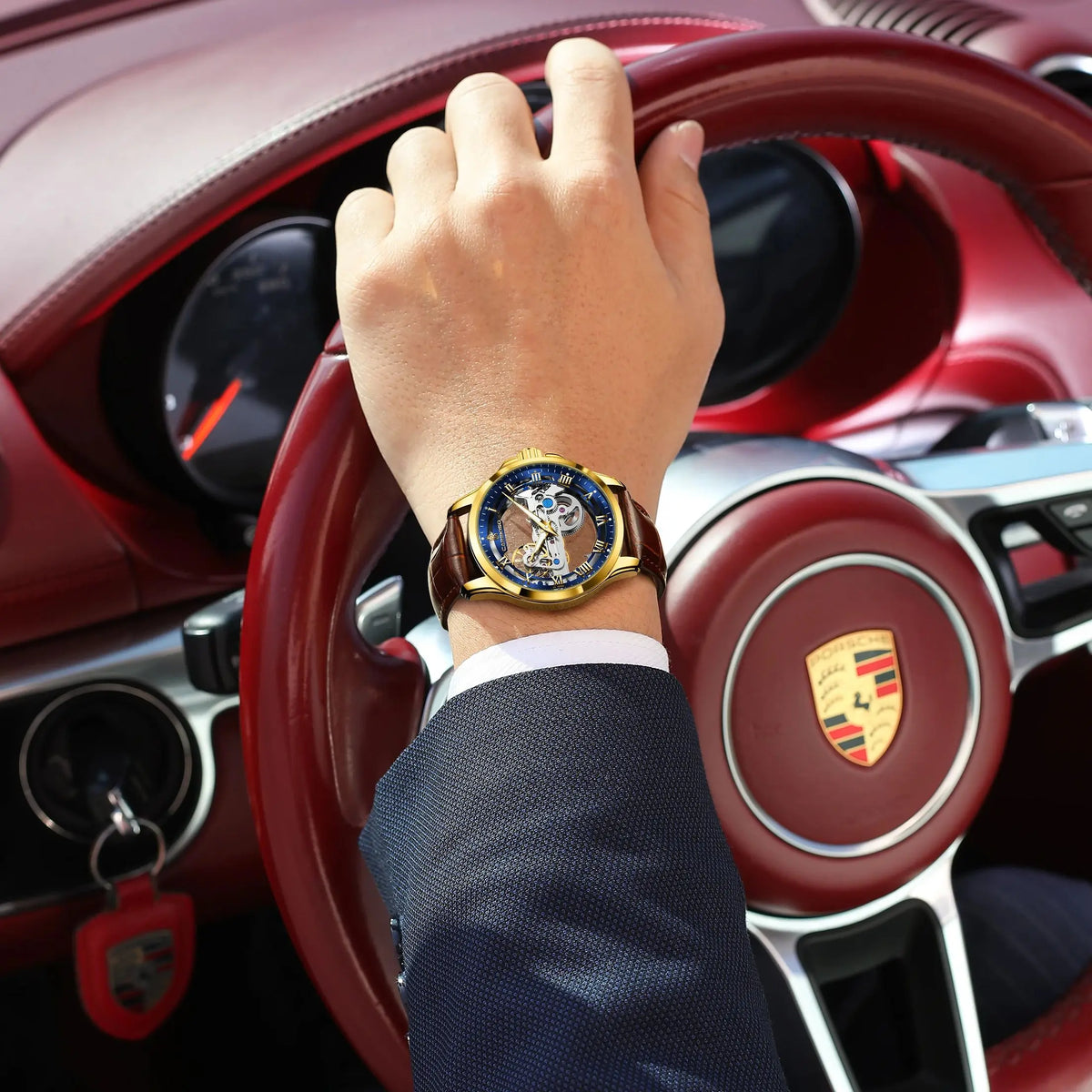 Montre mécanique automatique pour homme en acier inoxydable Case Shape: Round Case
