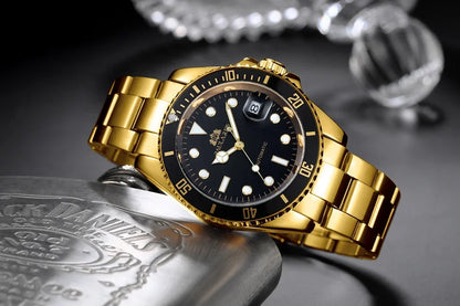 Automatic Mens Watch Mechanical Movement Stainless Steel Gold Silver Green Red Dial Date Strong Luminous Luxury Watches