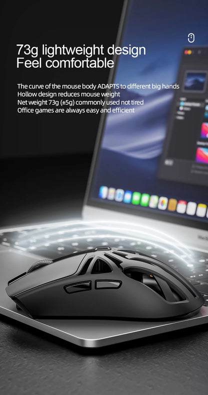 SMAILWOLF RS8 Gaming Mouse Bluetooth Wireless Three-mode Lightweight Hollow Design 1K Return Computer Long Battery Life