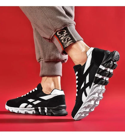 Brand Trend størrelse 46 47 48 slidstærke fitness-sneakers til mænd med støddæmpning, tyk sål og åndbare udendørs løbesko til mænd