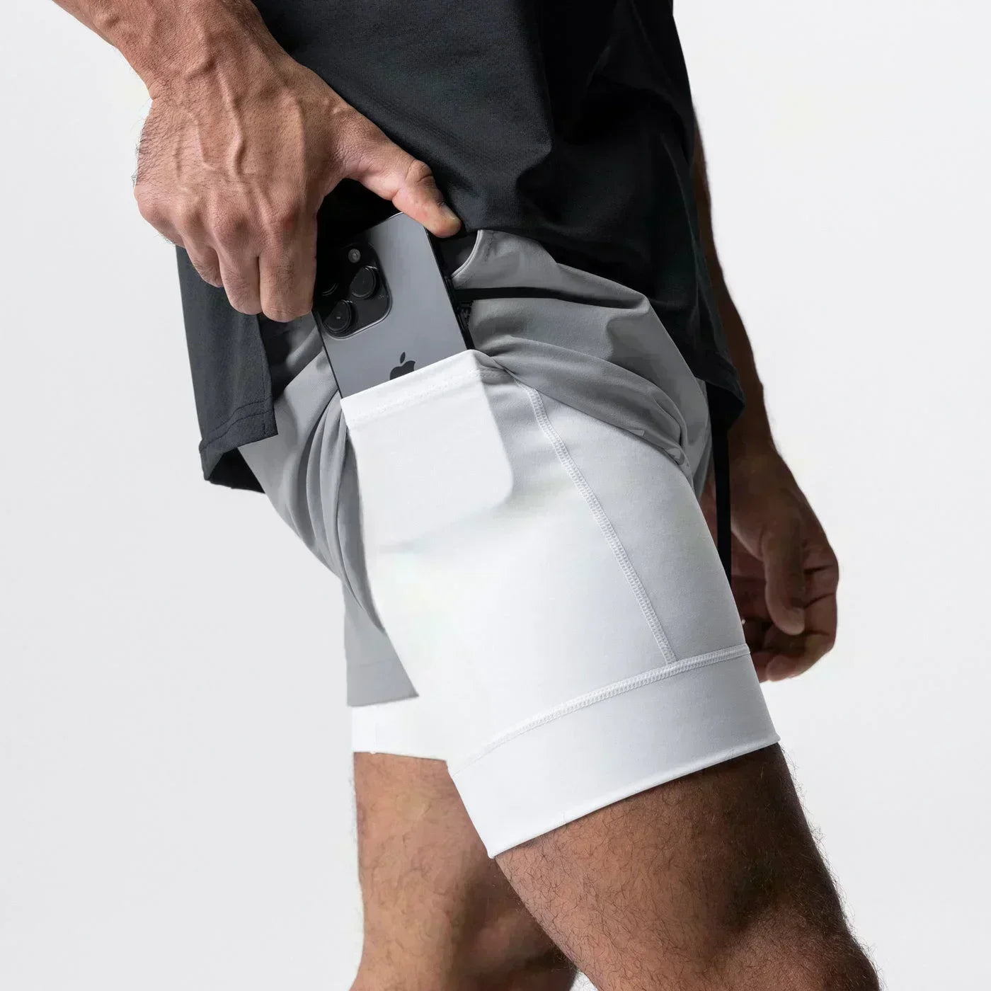 Dragon Ball Men's Double-layer Shorts Son Goku Summer Japanese Anime Fake Two-piece Sports Fitness Quick-drying Shorts, Produit gaming premium Fraquane