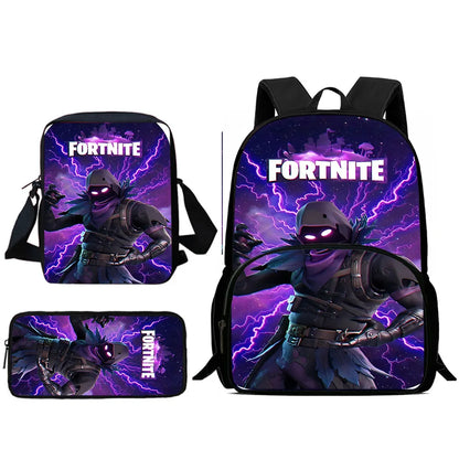Kinderrucksäcke mit angesagtem Game-Design, Umhängetasche und Federmäppchen F-FortniteS, Schulrucksäcke mit großem Fassungsvermögen für Jungen und Mädchen, ideales Geschenk