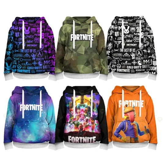 Fortnite Jungen-Cosplay-Hoodie „Cool Heroes“, Cartoon-Sweatshirt, Kinderkleidung für Frühling und Herbst, Baby-Mantel, Kapuzenjacke für Kinder