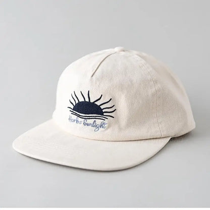 Cappellino da baseball con visiera piatta, carino, per donne, uomini e adolescenti, con ricamo "Sunrise", cappellini estivi e cappelli da sole