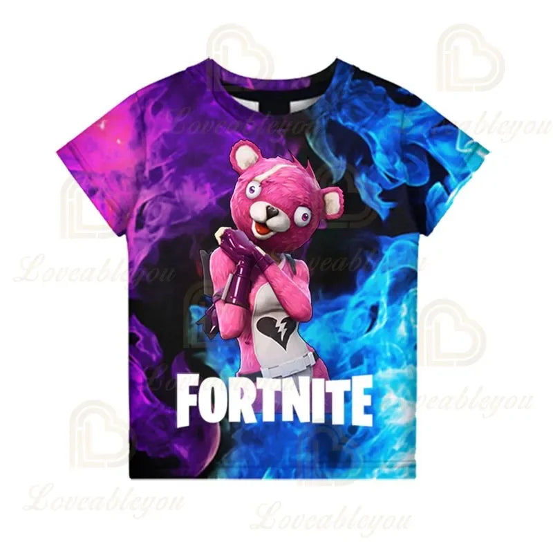 T-shirt 3D Fortnite Victory Game per bambini e neonati, stile Harajuku, top Battle Royale Hero carino per bambini, maschi e femmine