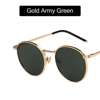Fashion Women Men Sunglases Round Sun Glasses Women's Metal Frame Eyewear Men Fishing Glasses Hip Hop Metal Frame UV400 Shades