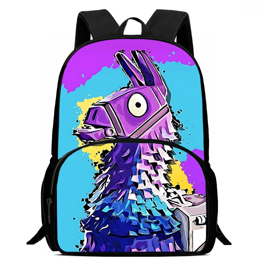 Klassinen Fortnite-lasten reppu pojille ja tytöille, oppilaan syntymäpäivälahja, lapsen koululaukku, suuri kapasiteetti, retkeilyyn sopiva kestävä reppu