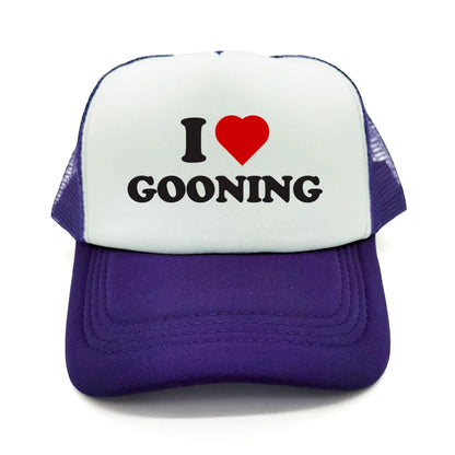 Funny I Love Gooning Baseball Caps Cool Summer Men Mesh Net Hat Humor Trucker Cap Unisex Outdoor Mesh Net Caps MZ-080