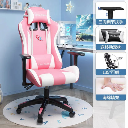 Gamingstol Datorstol Bekväm fällbar stol för gaming och LIVE Studenthem Hemmasittande ergonomi