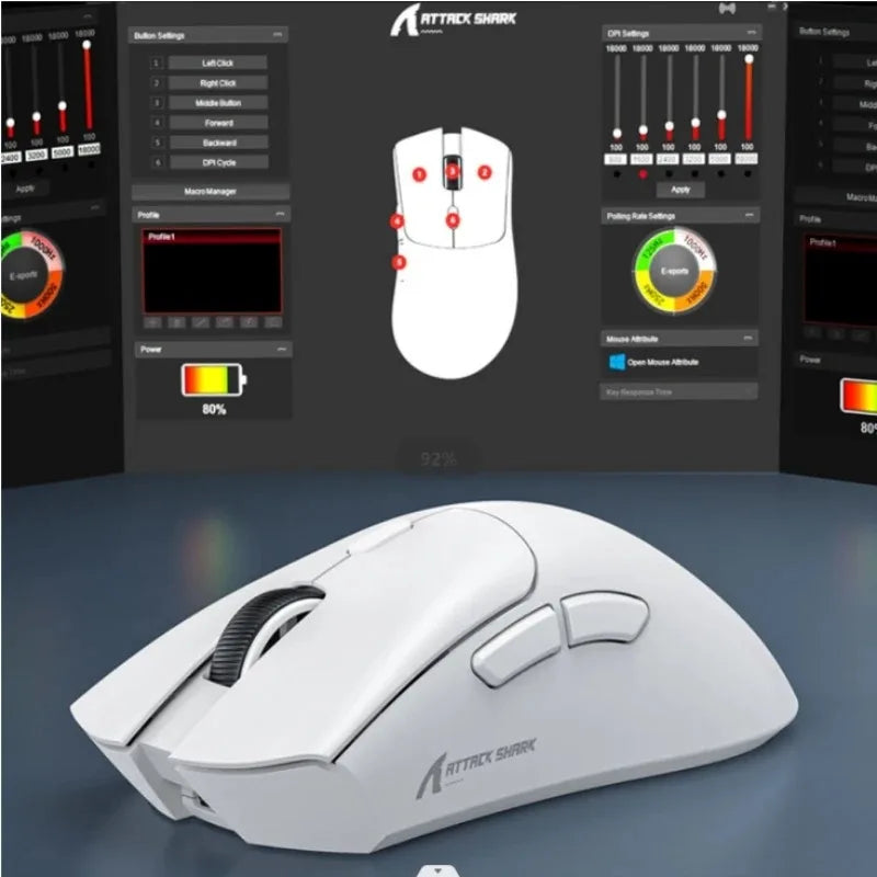 Attack Shark R1 Wireless Mouse for Gaming 1000 Hz PAW3311 Sensor,Rechargeable,Bluetooth Tri-mode,Ergonomic