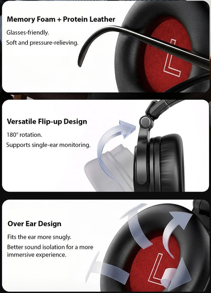 Oneodio Studio Max 1/2 Bluetooth 6.0 Headphones Wireless DJ Headset 9ms Ultra Low Latency Studio Monitor Headphones Hi-Res LDAC