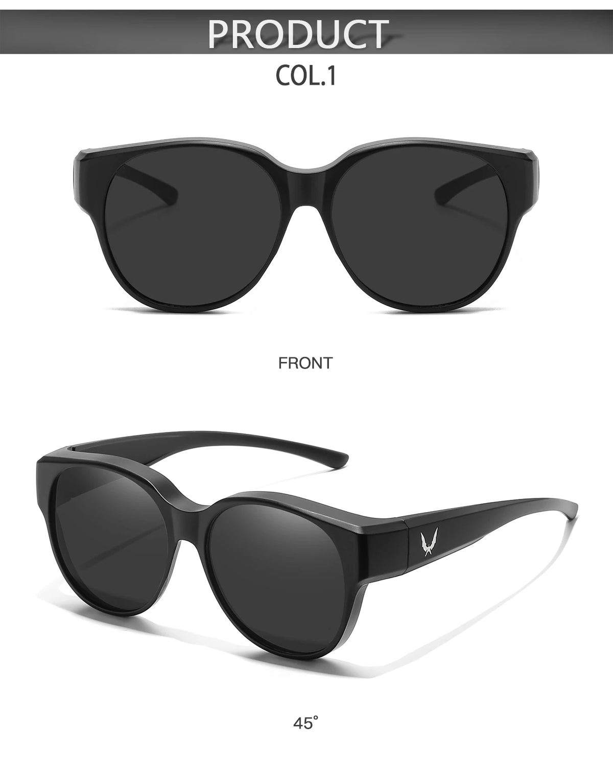 Över glasögon med skyddsfodral Över närsynta glasögon Unisex runda solglasögon med UV-skydd Utomhussport Fiske Vandring Cykling