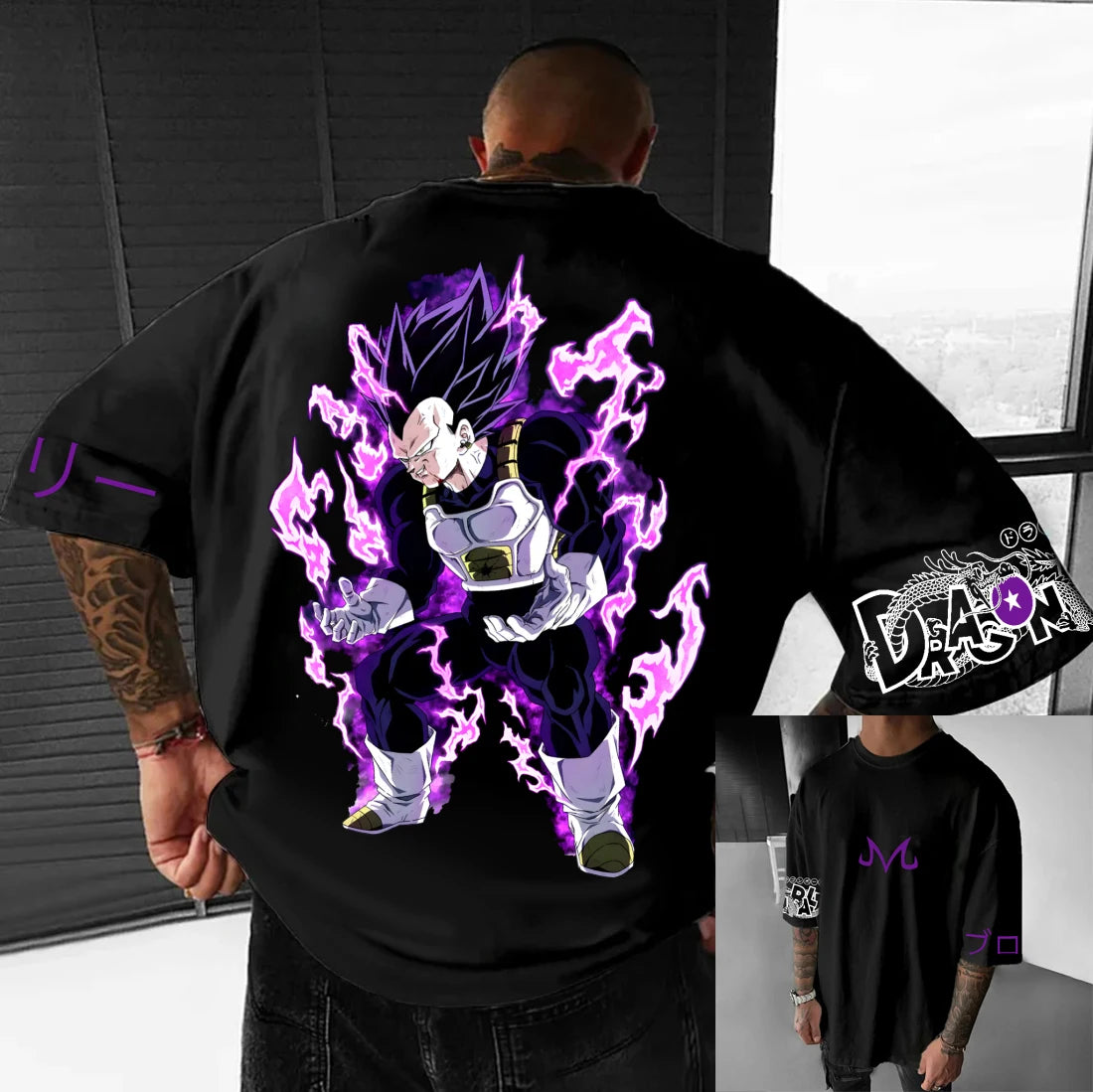 T-shirt en coton à manches courtes imprimé Dragon Ball Z : Son Goku et Vegeta – Vêtements pour hommes et femmes – Style Harajuku, Y2K, vintage, streetwear d'été