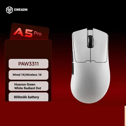 EWEADN A5 Pro Ultra wireless Lightweight Mouse Three-mode Paw3395/3311 22K/26KDPI  Low Latency Gaming Mouse