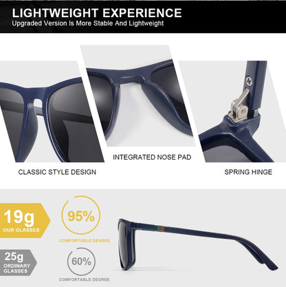 AOFLY sportglasögon för män – fashionabla och bekväma, fyrkantiga spegelglasögon, lätta glasögon för män och kvinnor, UV400