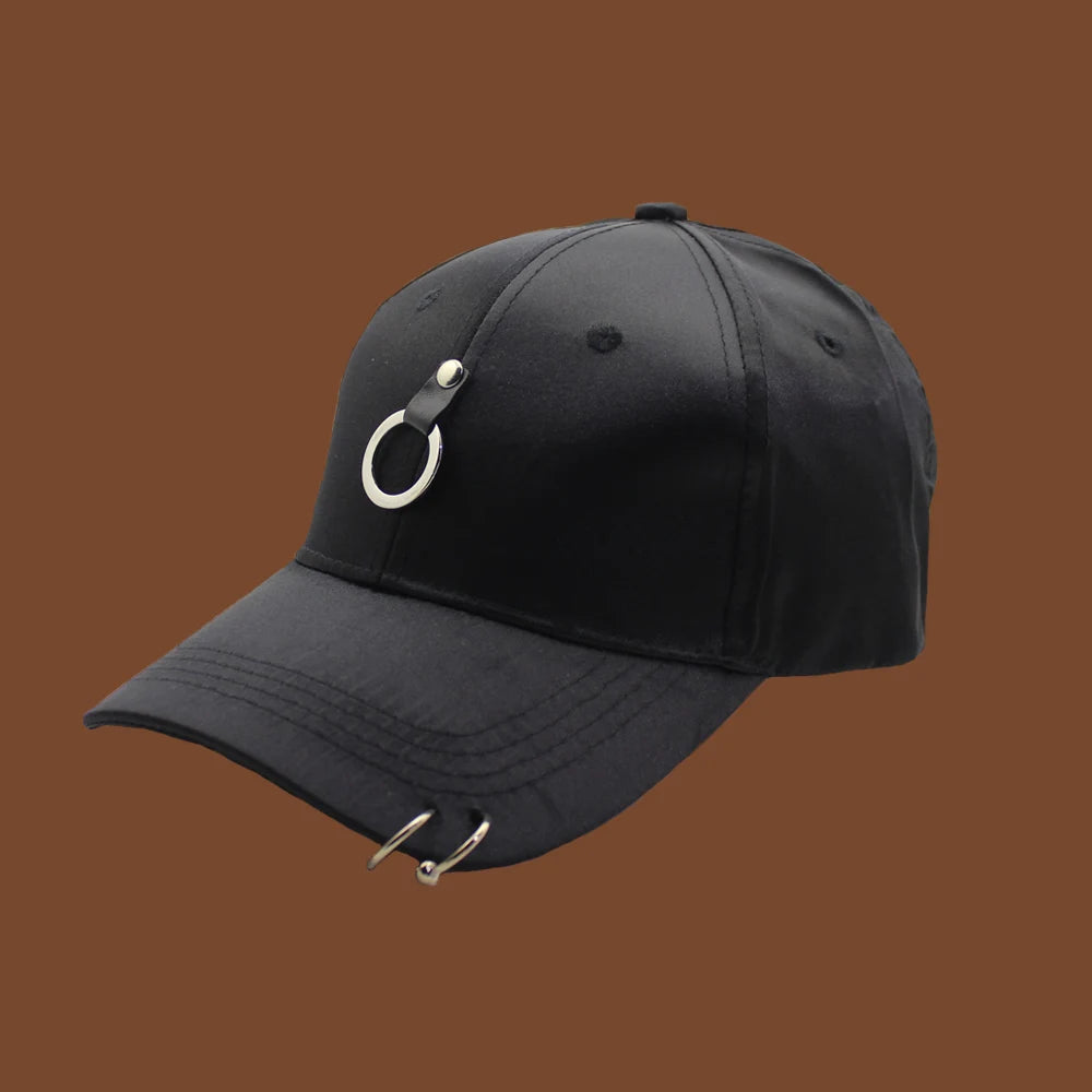 Kvinder Mænd Hip Hop K-pop Snapback-baseballkasket Ensfarvet med ring Sport Dans Rejse Elsker Far-kasket Kasketter Streetwear Justerbar