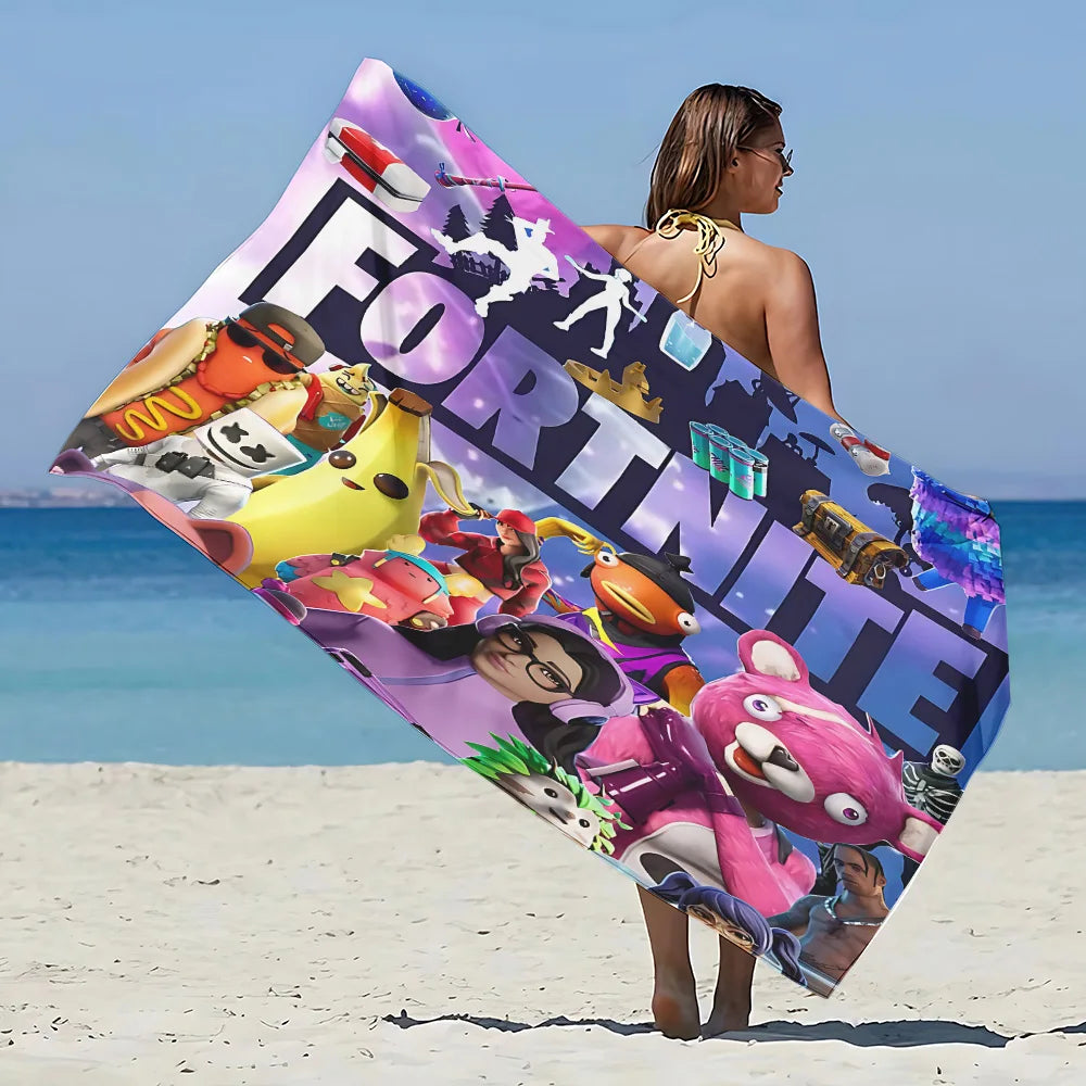 Neues Hot Game F-FortniteS Strandtuch aus Mikrofaser, sandfrei, schnelltrocknend, weich, sandabweisend, Poolhandtuch, Geschenk für Frauen, Reisen, Fitnessstudio, Dusche