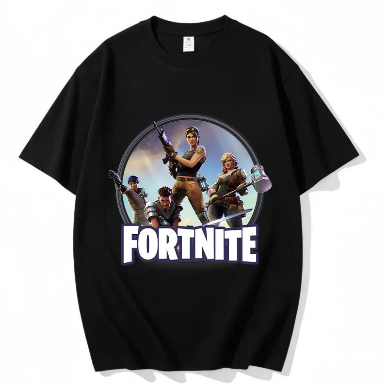 Fortnite Rundhals-T-Shirt für Erwachsene, unisex, Gaming-Dance-Mode, neu, aus reiner Baumwolle, kurzärmeliges Oberteil, perfekt für Freizeit und Urlaub
