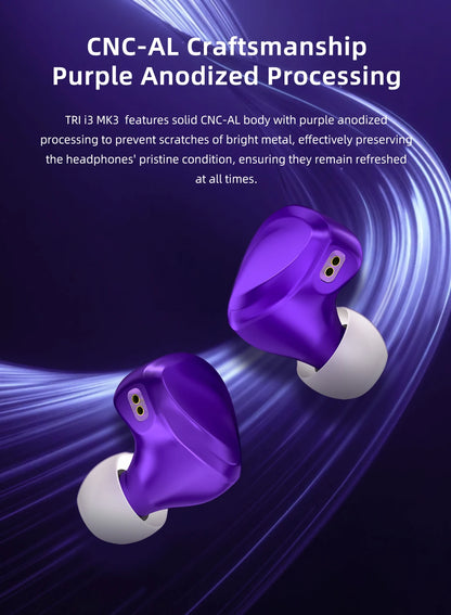 TRI I3 MK3 3rd-Gen Planar+BA+DD Hybrid Flagship HIFI In-EarEarphones Headphones High Resolution Wired Earbuds