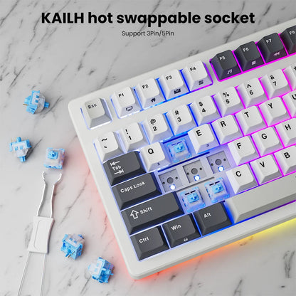 RK ROYAL KLUDGE S85 TFT Color Screent Mechanical Keyboard Tri Mode Wireless 85 Keycaps Hot-Swappable Gamer Keyboard RGB Backlit