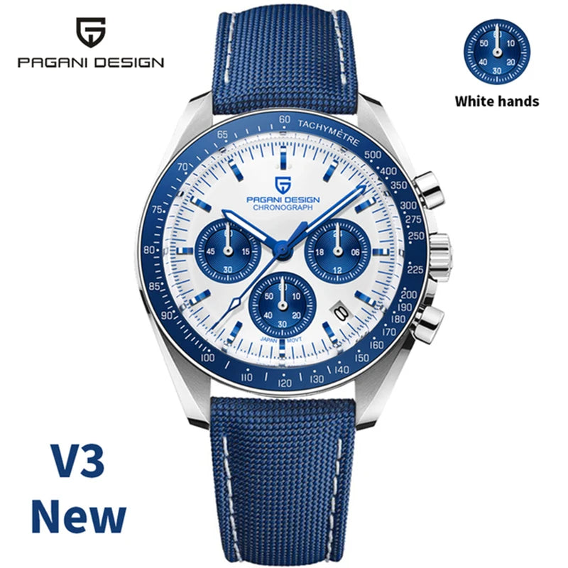 PAGANI DESIGN 2026 New Moon Watch For Men Quartz Multifunction Chronograph Sports Mens Watches Top Brand Luxury Sapphire Mirror