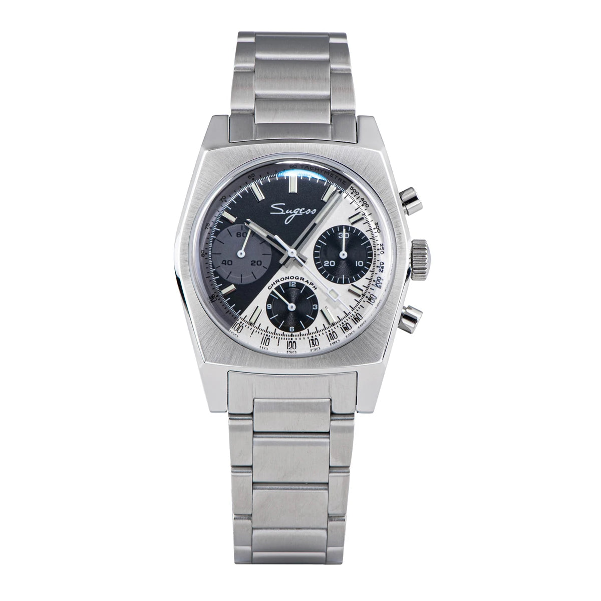 Sugess S419 Series 37mm Original Swanneck Movement Chronograph Master Mens Watch Mechanical Wristwatch Dome Sapphire Crystal New