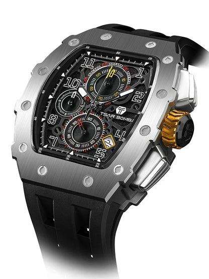 Orologio da uomo TSAR BOMBA New TB8204, cronografo al quarzo giapponese, impermeabile 50M, stile sportivo fashion, orologio da polso di lusso, regalo da uomo